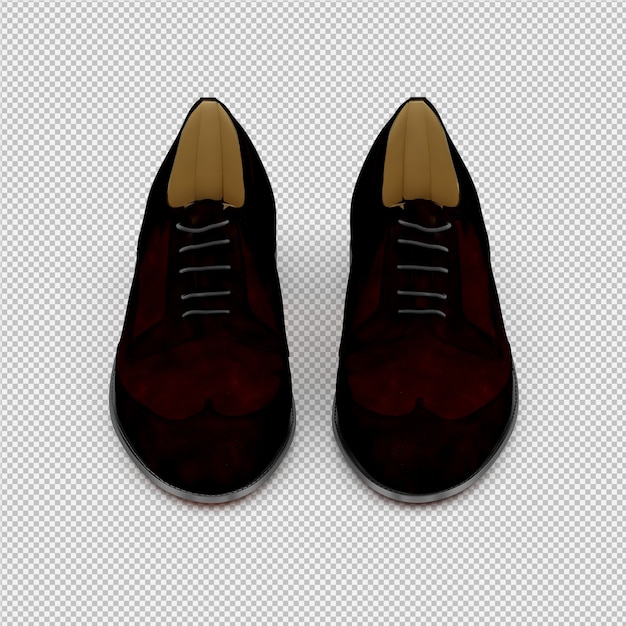 PSD sapatos isométricos 3d isolado render