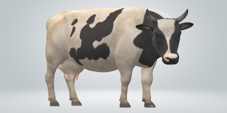 PSD sapi terisolasi pada latar belakang transparan