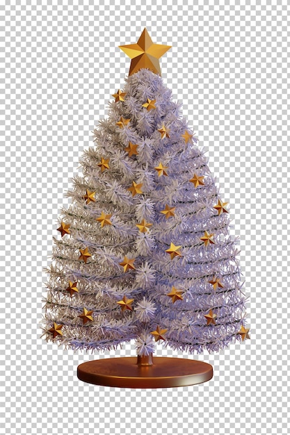 Sapin De Noël Blanc Rendu 3d Isolé