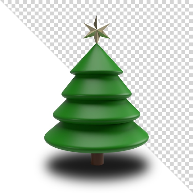 PSD sapin de noël en rendu 3d isolé