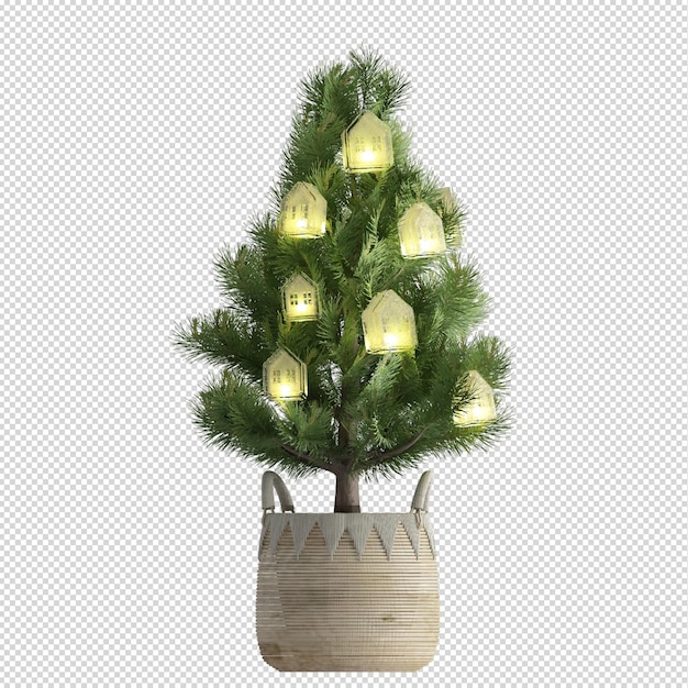 PSD sapin de noël en rendu 3d