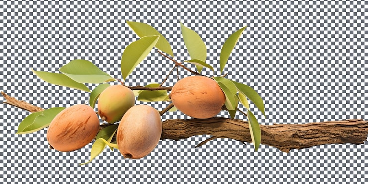 PSD sapodilla natural e fresca isolada em fundo transparente