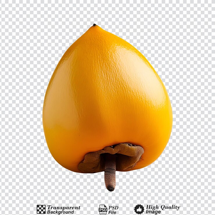 PSD sapote giallo di frutta d'uovo isolato su uno sfondo trasparente