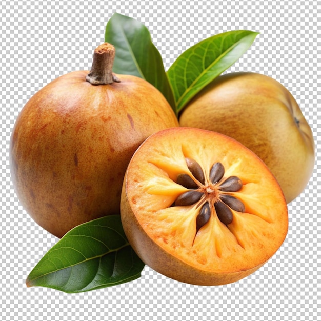 Sapote sabroso aislado en un fondo transparente