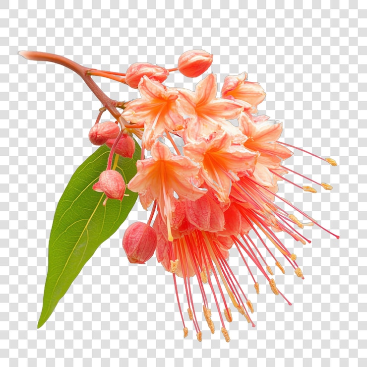 PSD saraca asoca hermosa flor aislada en un fondo transparente