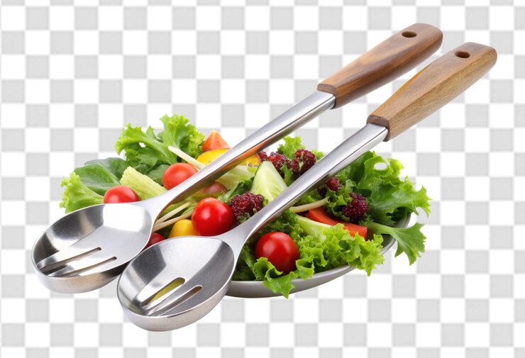 PSD una sartén con una cuchara de madera y algunas verduras en ella