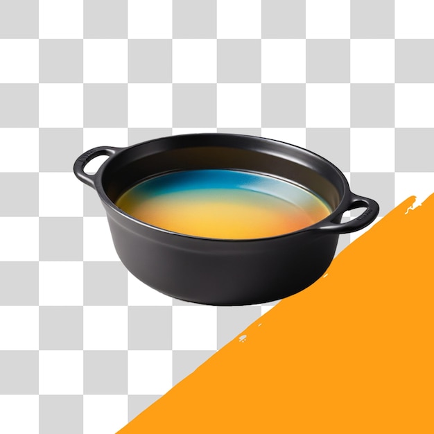 una sartén con un líquido azul en ella que dice azul