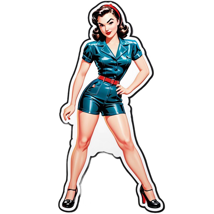 sasha grey as 1950s pinup girl full body Sticker Decal