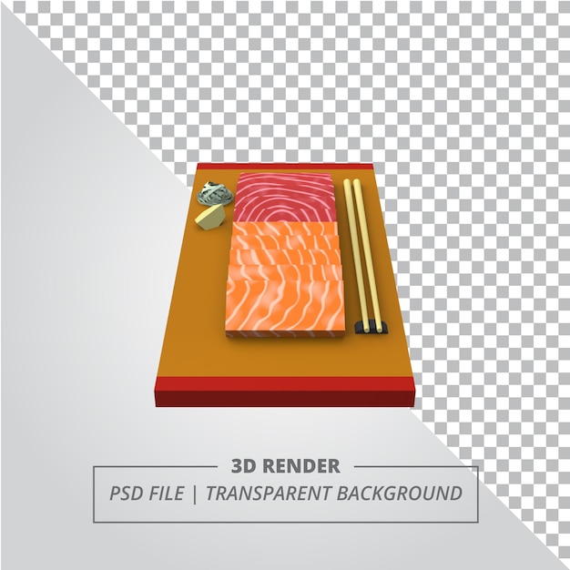 SASHIMI 3D RENDER IMÁGENES AISLADAS
