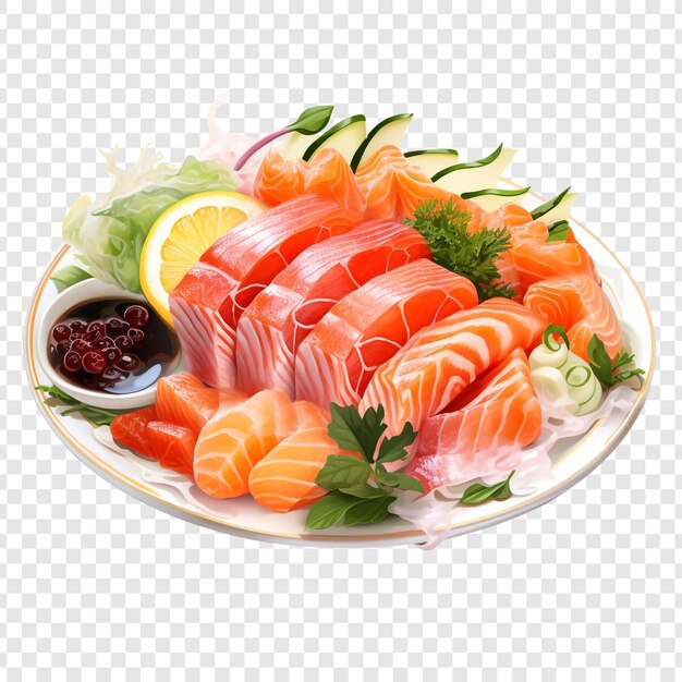 PSD sashimi aislado en un fondo transparente