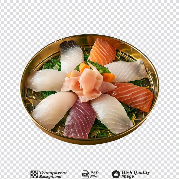 PSD sashimi aislado en un fondo transparente