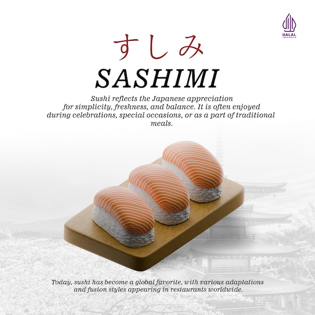 El sashimi es una deliciosa comida japonesa