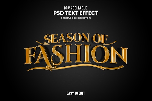 Sason of fashion elegante efecto de texto 3d exclusivo