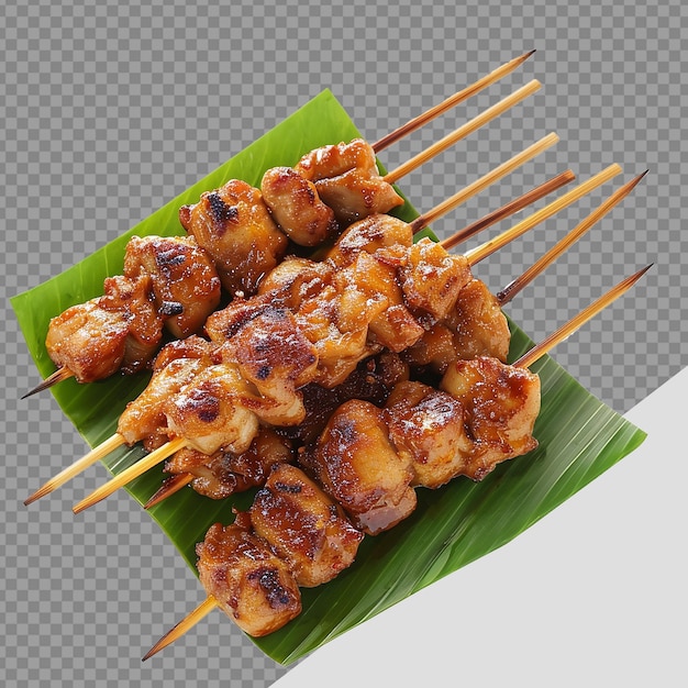 PSD sate ayam png aislado en un fondo transparente.