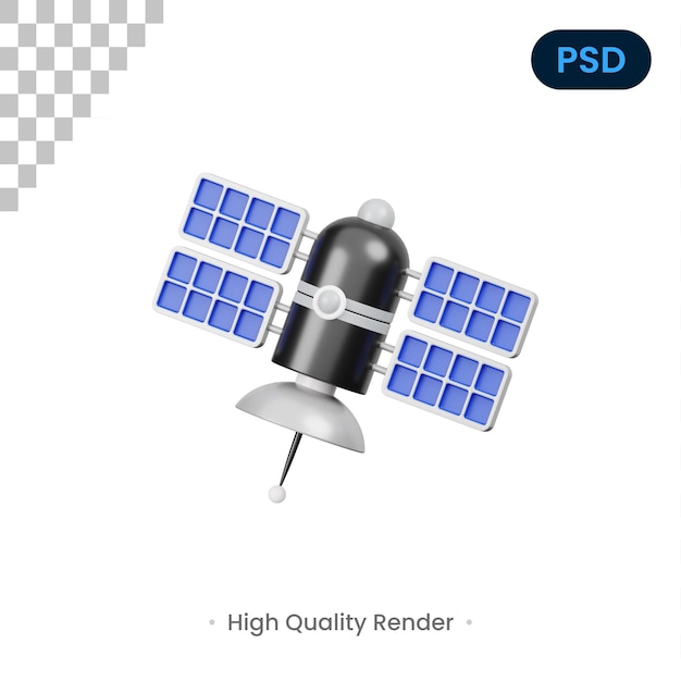 Satélite Icono 3D Premium PSD