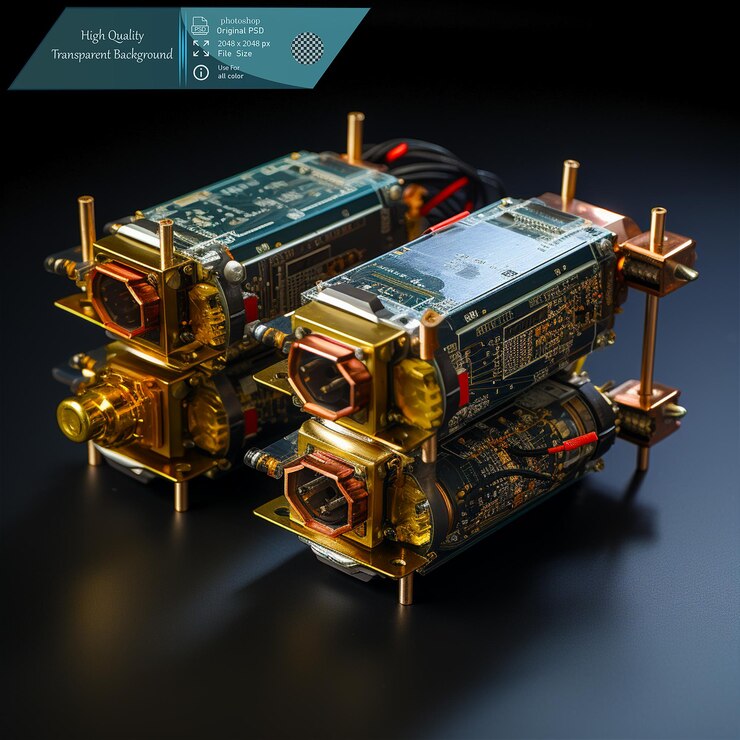 PSD satélites miniaturizados para la investigación espacial y la creación de redes en un fondo transparente