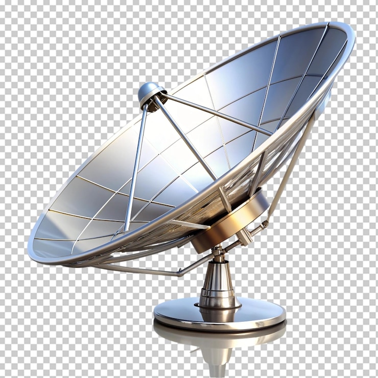 PSD satellite antenna isolated on transparent background