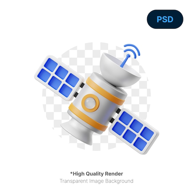 PSD satelliten-3d-symbol premium psd