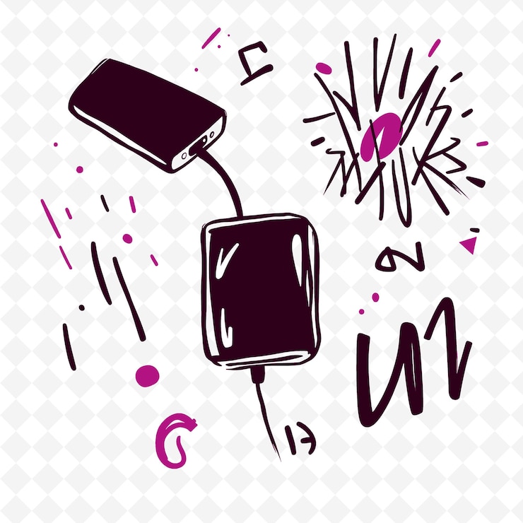 PSD satz von 4 fett dargestellten vektorillustrationen auf stark weißem hintergrund png cute handdraw item