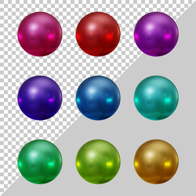 Satz von Kugelkugeln in runder Form in 3D-Rendering