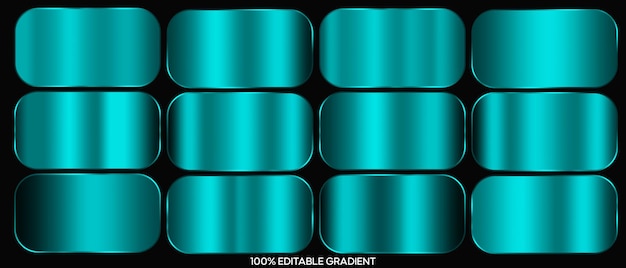 Satz von sechs blauen Gradienten mit Umrisse-Gradienten psd Metallische Gradienten-Effekte für die Textgestaltung