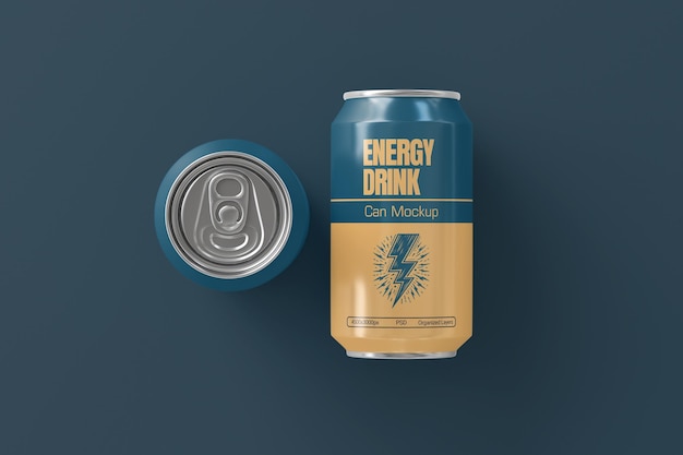 Satz von Soda- oder Zinndosenverpackungen mit isolierter PSD-Mockup