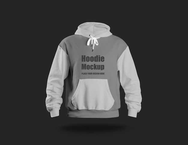 Satz von stilvollen Hoodie-Sweaters auf weißem Hintergrund vorne und hinten Sicht Raum für Design