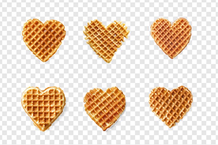 PSD satz von waffelhärten in voller länge auf durchsichtigem hintergrund psd