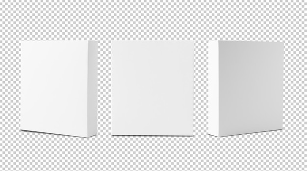 Satz von white-box-mockup-ausschnitt psd-datei