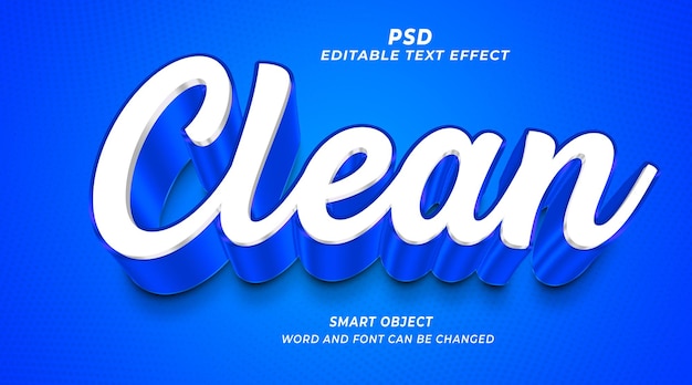 Saubere 3D-PSD-Texteffekt-Photoshop-Vorlage mit niedlichem Hintergrund