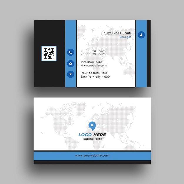 Saubere corporate business card design psd-vorlage