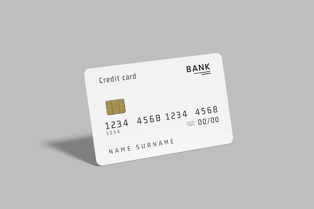 Saubere weiße Kreditkarte mit Banklogo und Einzelheiten
