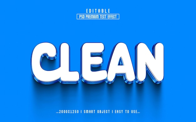 Sauberer, bearbeitbarer 3D-Texteffektstil