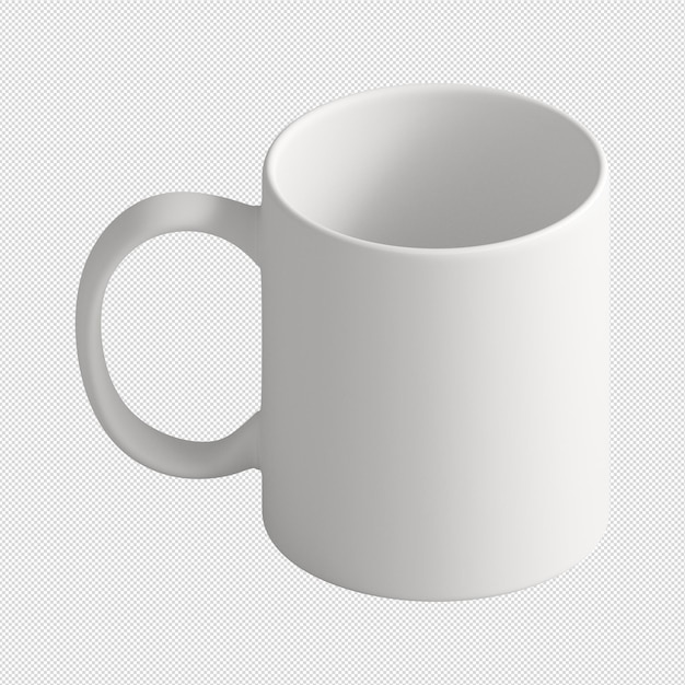 Sauberer und leerer weißer Becher ohne Hintergrund Vorlage für ein Mockup