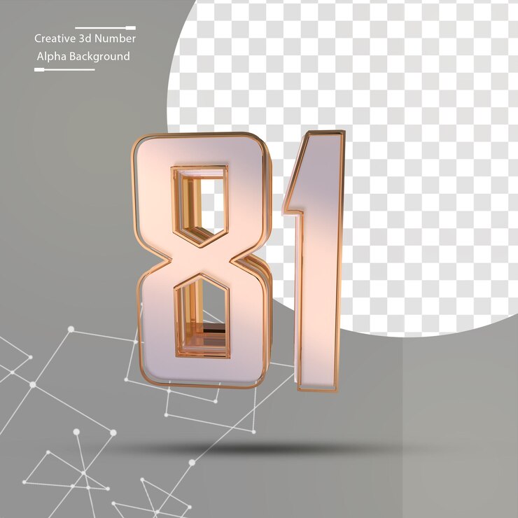 PSD sauberes gold 3d nummer 81