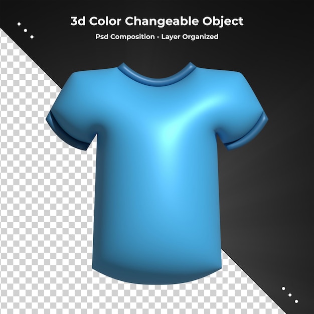 PSD sauberes t-shirt isolierte front- und rückseitenansicht 3d-rendering