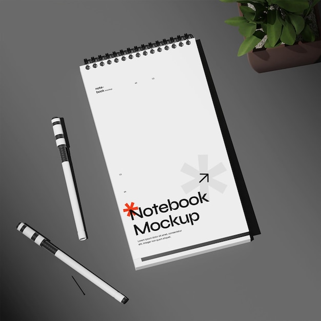 Sauberes und minimalistisches Notebook-Binder-Mockup