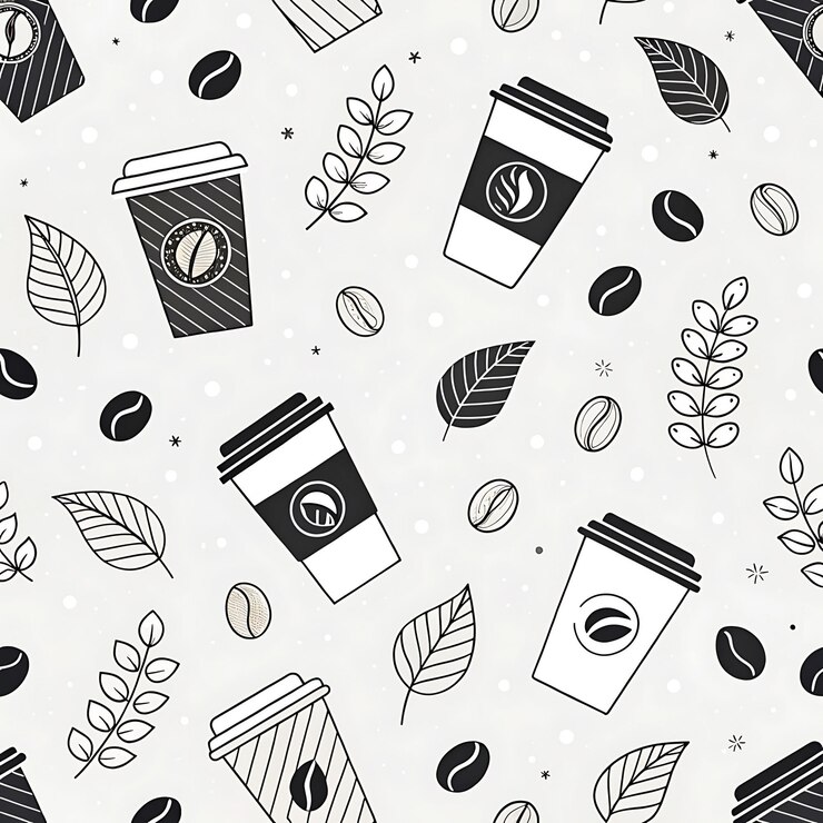 PSD sauberes und modernes kaffeemuster im minimalistischen stil