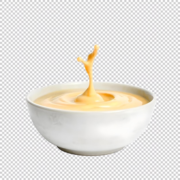 Sauce Bechamel sur un fond transparent isolé