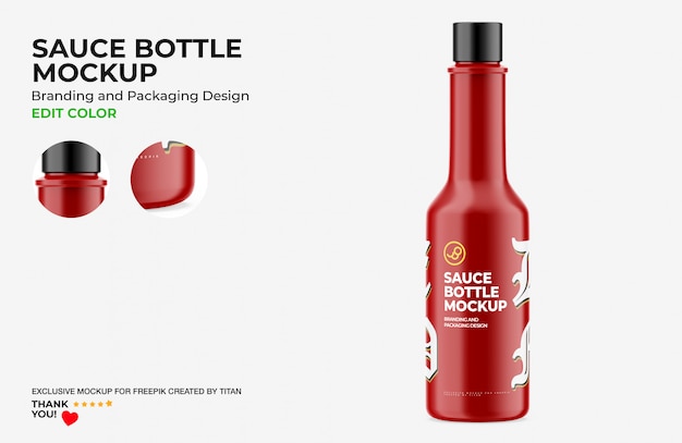 PSD sauce bottle mockup