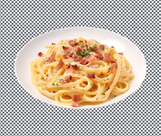 PSD une sauce carbonara si délicieuse isolée sur un fond transparent