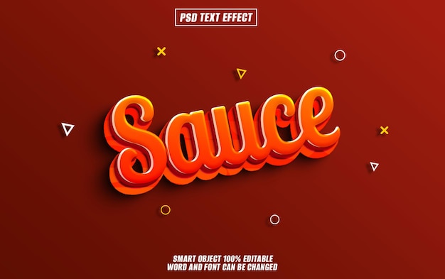 sauce text effect font editable typography 3d text