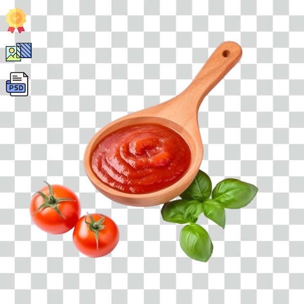 PSD sauce à la tomate à fond transparent