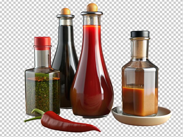 PSD sauces de barbecue dans le verre