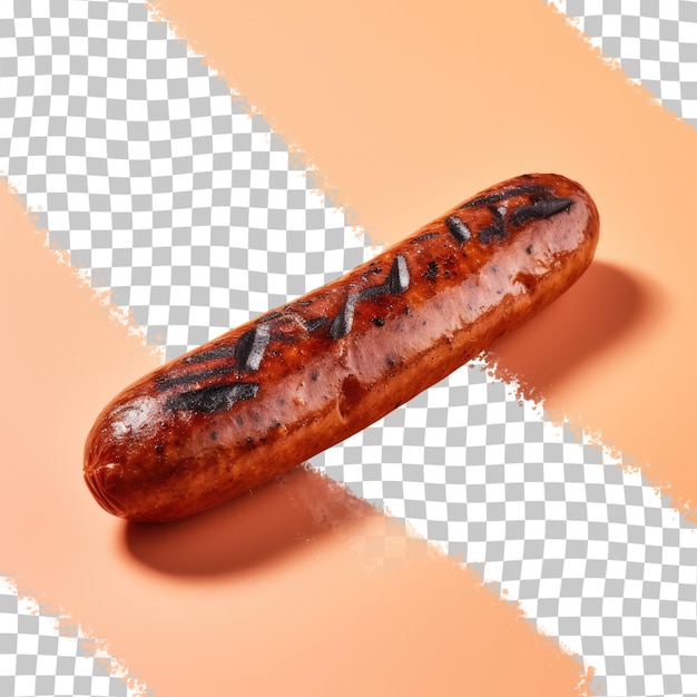 PSD une saucisse malsaine sur un fond transparent