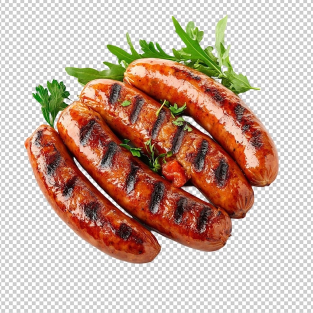 des saucisses sur fond blanc
