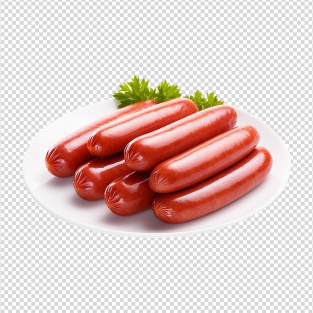 PSD des saucisses avec de la laitue isolée sur fond transparent png