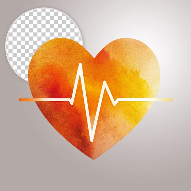 PSD saúde médica pulso cardíaco em fundo transparente