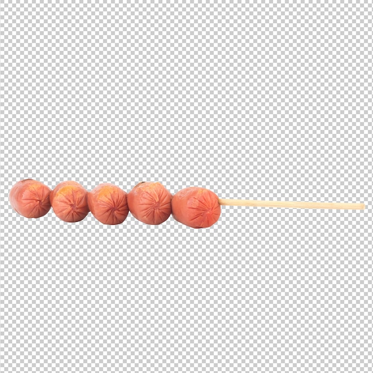 PSD sausage thailand grilled isolated on white background