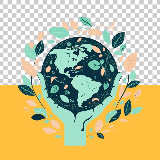 PSD sauvez la terre illustration png